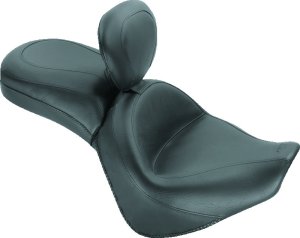 Honda VT1300C Sabre One-Piece Motorcycle Seat - Mustang Motorcycle - Wide Touring w/Driver Backrest - Black - `10-`13 Honda VT1300C Sabre One-Piece Motorcycle Seat - Mustang Motorcycle - Wide Touring w/Driver Backrest - Black - `10-`13